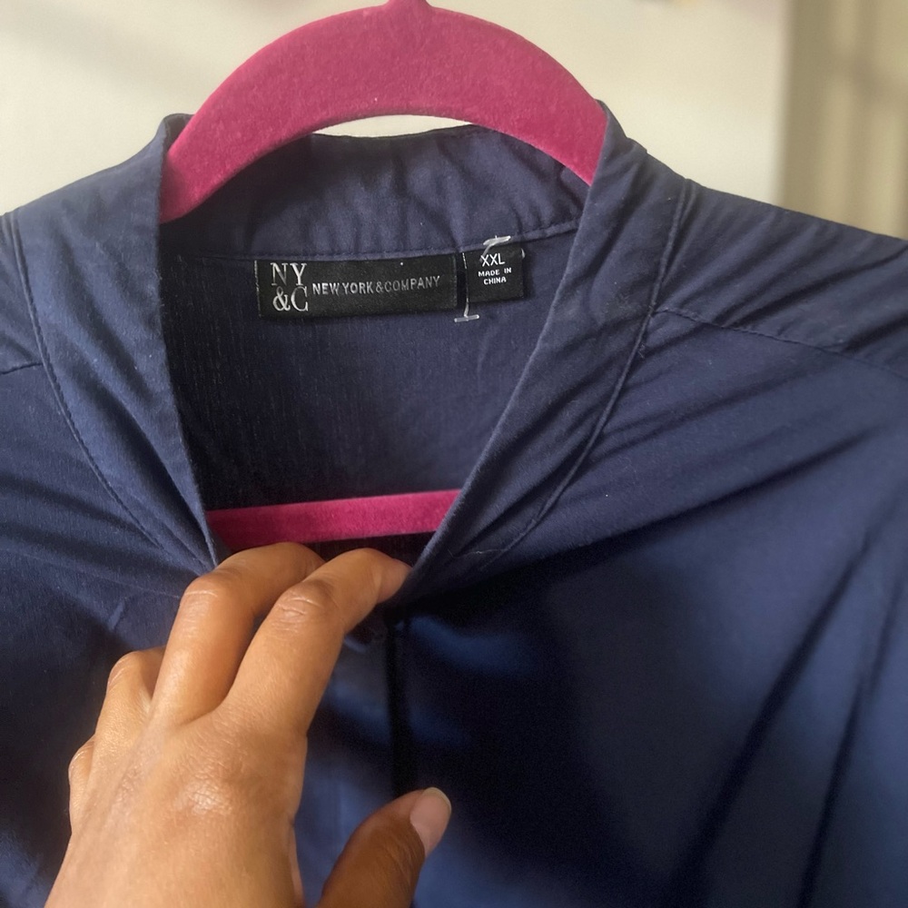 New York & Company Deep Blue Top